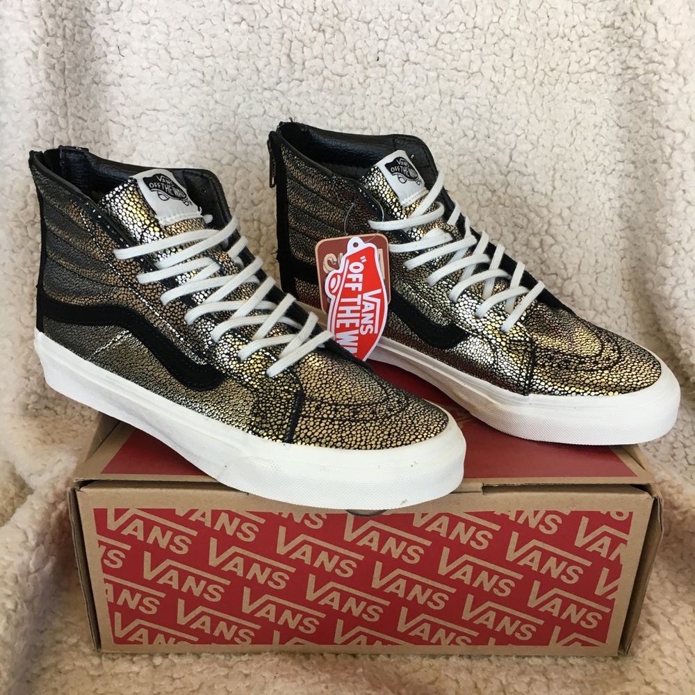 🎉Sale Price Firm🎉NWT Vans Sk8-Hi Slim Zip W6.5,6 - Picture 2 of 8